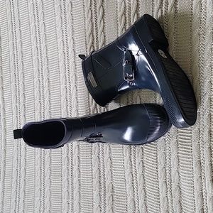 Coach navy rain boots